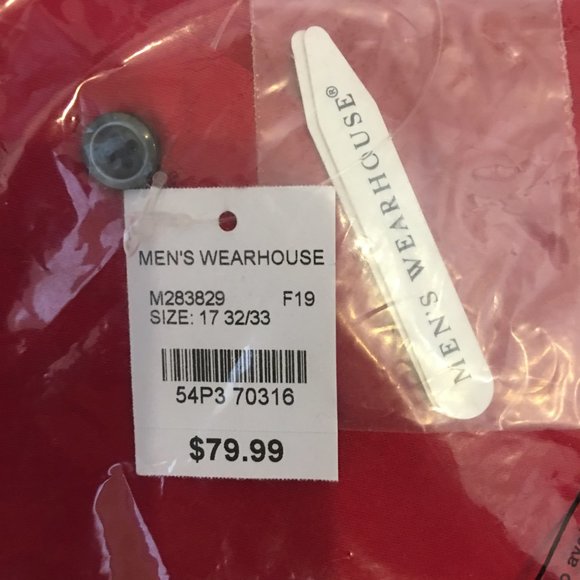 Pronto Uomo Modern Fit Non-Iron Dress Shirt, Red - Picture 5 of 5